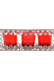 Glimmery  Rectangle Shape Crystal Triple Tea Light Holder