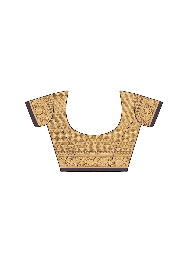 Mimosa Mysore Silk Style Crepe Saree Color :  Red