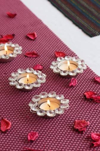 Set of 5 Crystal Tea Light Holder