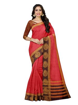 Mimosa Kanjivaram Style Art Silk Saree Color :  Pink 1