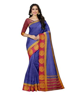 Mimosa Kanjivaram Style Art Silk Saree Color :  Blue 1