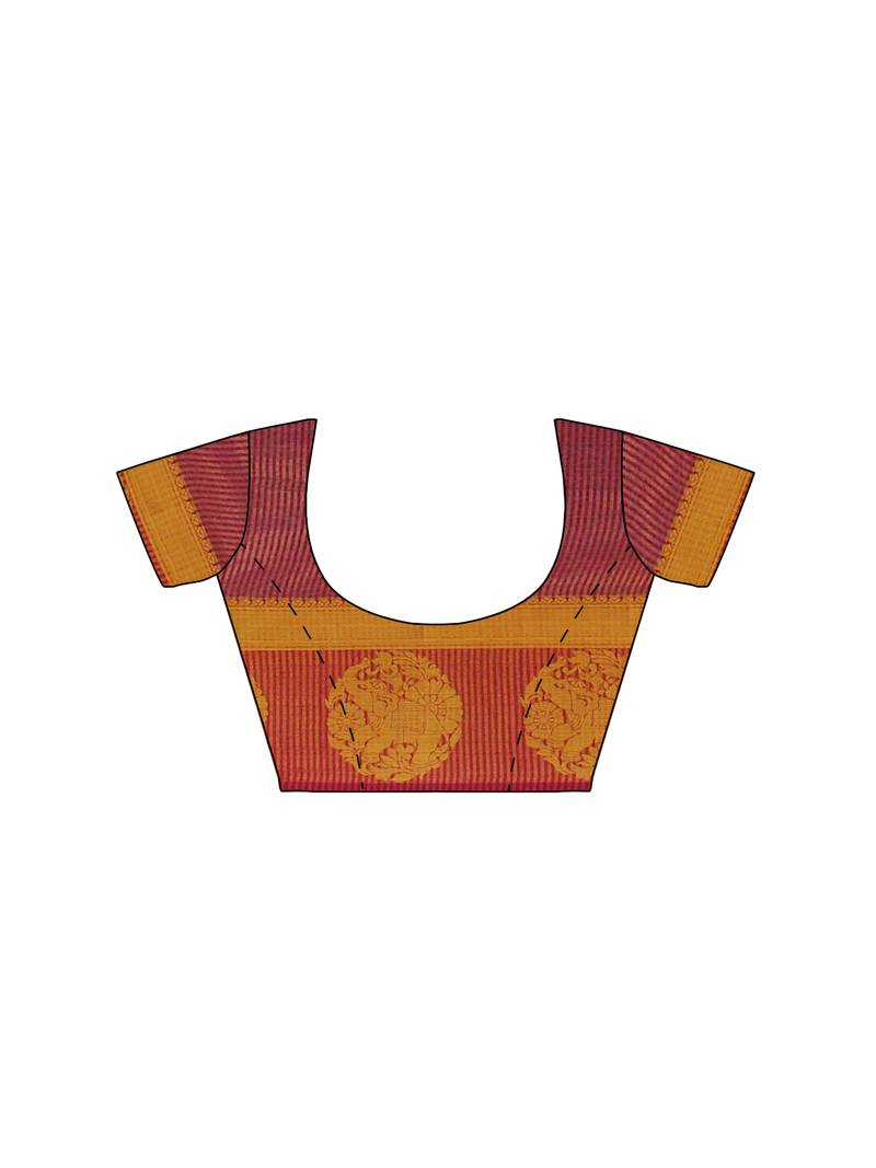 Mimosa Kanjivaram Style Art Silk Saree Color :  Blue