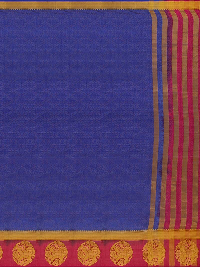 Mimosa Kanjivaram Style Art Silk Saree Color :  Blue