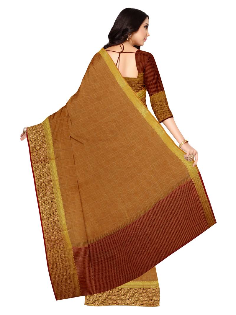 Mimosa Kanjivaram Style Art Silk Saree Color :  Brown