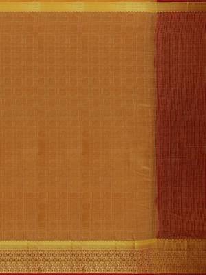 Mimosa Kanjivaram Style Art Silk Saree Color :  Brown 5