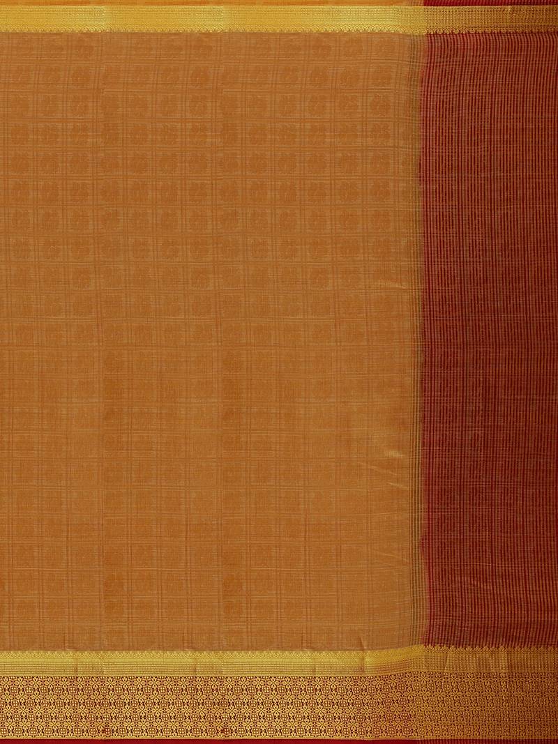 Mimosa Kanjivaram Style Art Silk Saree Color :  Brown