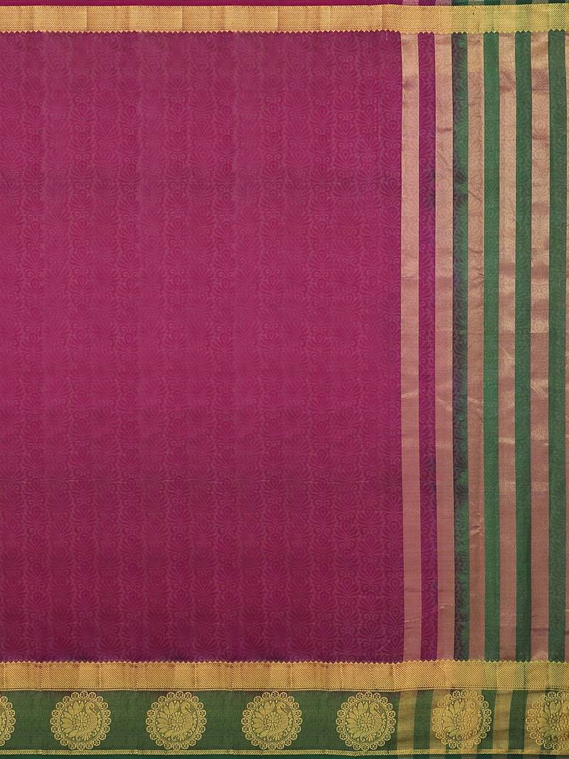 Mimosa Kanjivaram Style Art Silk Saree Color :  Purple