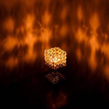 Love Moments Square Shape Crystal Tea Light Holder with Stand 1