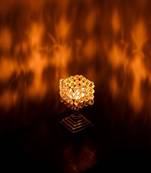 Love Moments Square Shape Crystal Tea Light Holder with Stand