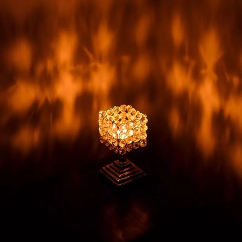 Love Moments Square Shape Crystal Tea Light Holder with Stand