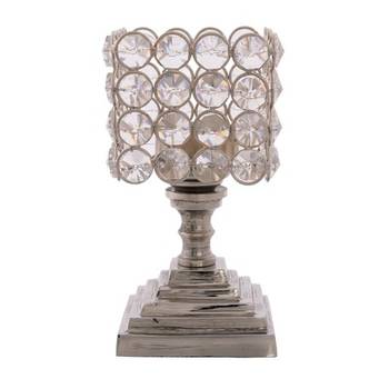 Love Moments Square Shape Crystal Tea Light Holder with Stand 2
