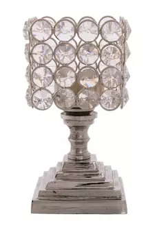 Love Moments Square Shape Crystal Tea Light Holder with Stand