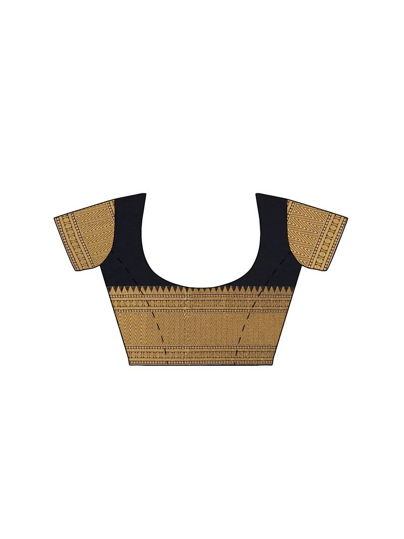 Mimosa Kanjivaram Style Art Silk Saree Color :  Teal Green