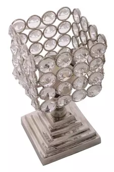 Love Moments Square Shape Crystal Tea Light Holder with Stand