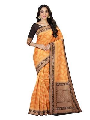Mimosa Kanjivaram Style Art Silk Saree Color :  Mustard Yellow 1