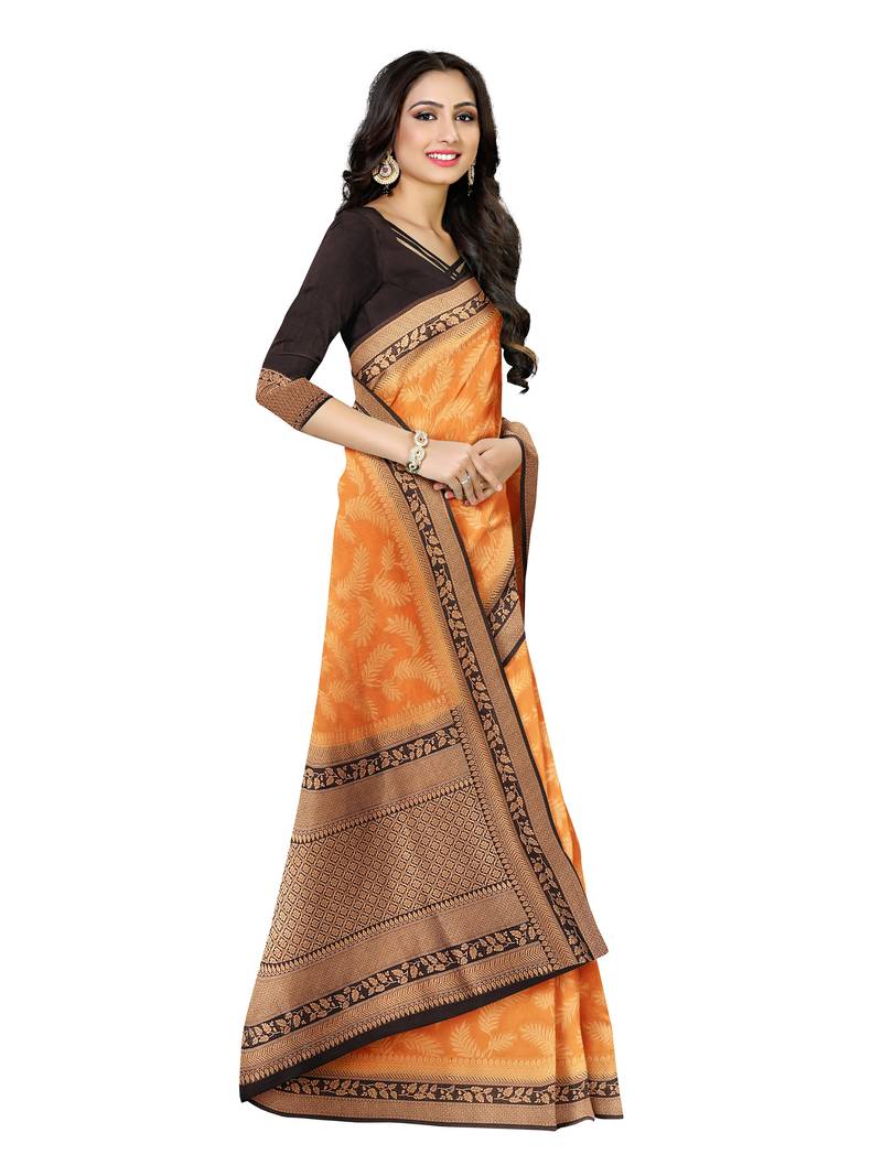 Mimosa Kanjivaram Style Art Silk Saree Color :  Mustard Yellow