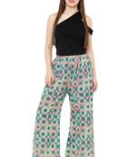 Blue printed cotton palazzo-pants