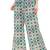Blue printed cotton palazzo-pants