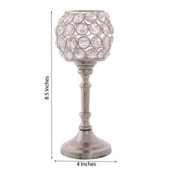 Love Moments Oval Shape Crystal Tea Light Holder with Stand 2