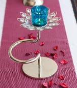 Sublime Curved Shape Crystal Tea Light Holder with Stand