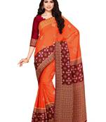Mimosa Ikat Style Art Silk Saree Color :  Orange