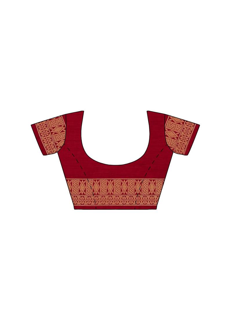 Mimosa Ikat Style Art Silk Saree Color :  Orange