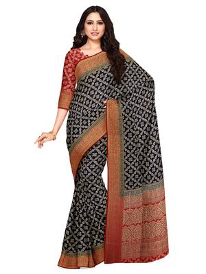 Mimosa Kanjivaram Style Art Silk Saree Color :  Navy Blue 1