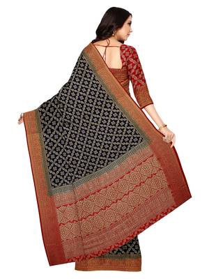 Mimosa Kanjivaram Style Art Silk Saree Color :  Navy Blue 3