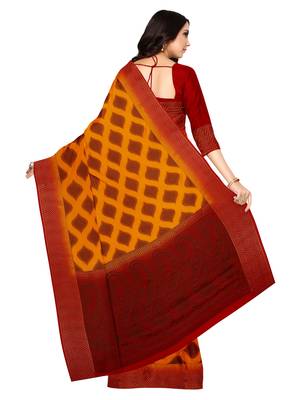 Mimosa Faux Kanjivaram Style Art Silk Saree Color :  Mustard Yellow 3