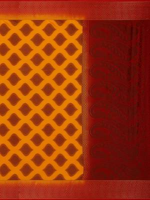 Mimosa Faux Kanjivaram Style Art Silk Saree Color :  Mustard Yellow 5