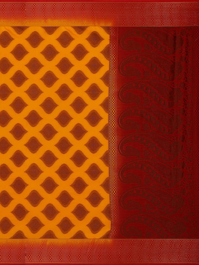 Mimosa Faux Kanjivaram Style Art Silk Saree Color :  Mustard Yellow