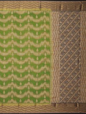 Mimosa Kanjivaram Style Art Silk Saree Color :  Olive Green 5
