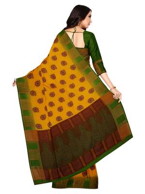 Mimosa Kanjivaram Style Art Silk Saree Color :  Mustard Yellow 3