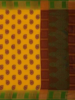 Mimosa Kanjivaram Style Art Silk Saree Color :  Mustard Yellow 5
