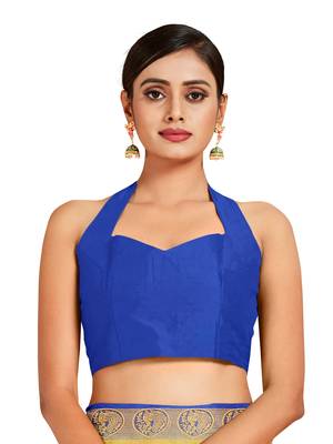 Mimosa Mysore Silk Style Crepe Saree Color :  Blue 4