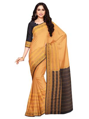 Mimosa Mysore Silk Style Crepe Saree Color :  Brown 1