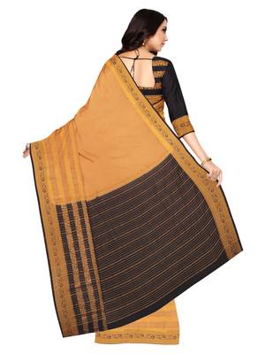 Mimosa Mysore Silk Style Crepe Saree Color :  Brown 3