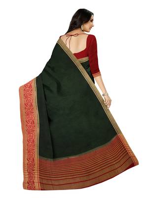 Mimosa Kanjivaram Style Linen Saree Color :  Green 3