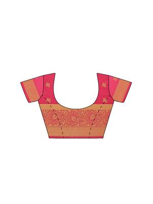 Mimosa Kanjivaram Style Art Silk Saree Color :  Pink 4