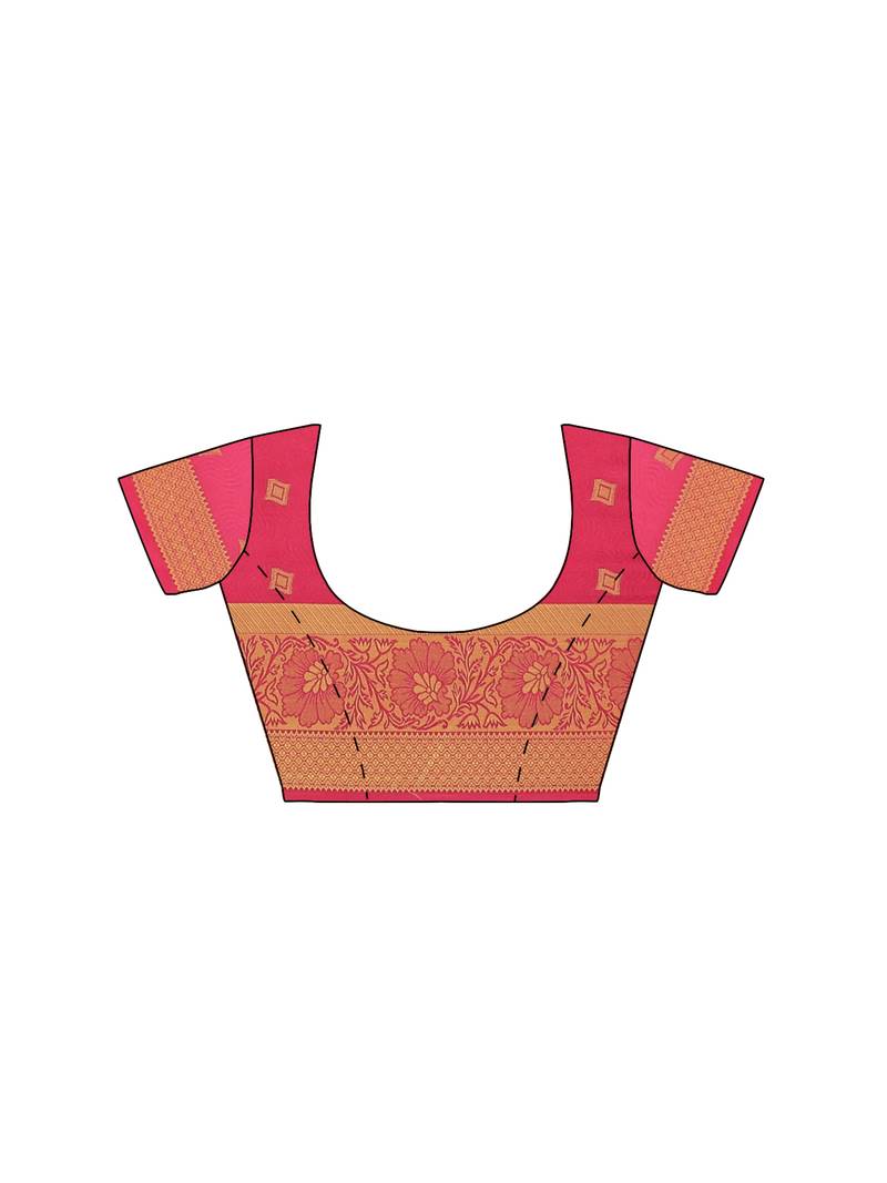 Mimosa Kanjivaram Style Art Silk Saree Color :  Pink