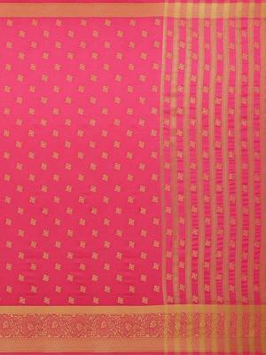 Mimosa Kanjivaram Style Art Silk Saree Color :  Pink 5