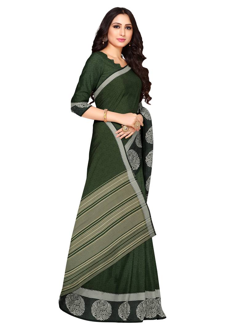 Mimosa Kanjivaram Style Art Silk Saree Color :  Green
