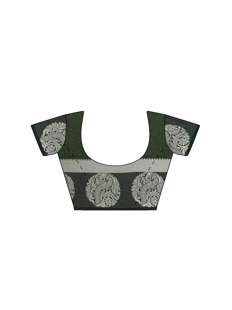 Mimosa Kanjivaram Style Art Silk Saree Color :  Green