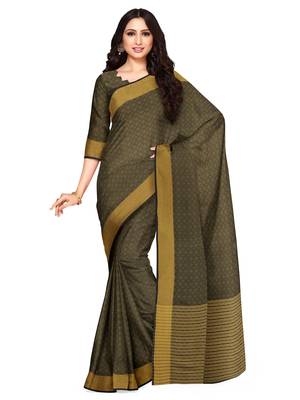 Mimosa Kanjivaram Style Art Silk Saree Color :  Black 1