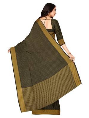 Mimosa Kanjivaram Style Art Silk Saree Color :  Black 3