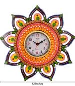 Decorative and Glossy Papier-Mache Wooden Wall Clock