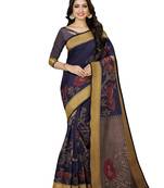 Mimosa Faux Kanjivaram Style Art Silk Saree Color :  Navy Blue