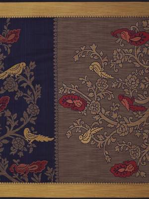 Mimosa Faux Kanjivaram Style Art Silk Saree Color :  Navy Blue 5