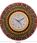 Artistic Handwork Papier-Mache Wooden Wall Clock