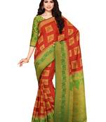 Mimosa Faux Kanjivaram Style Art Silk Saree Color :  Red